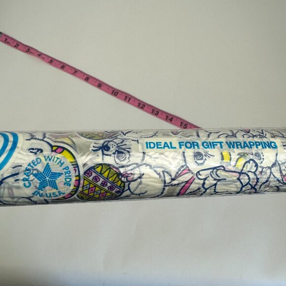 Vtg Roll of Transparent Designer Series Gift‎ Wrap Easter Bunny Rabbit Cute READ - Picture 9 of 10